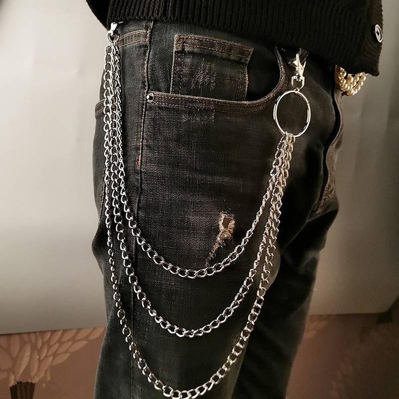 Body Jewelry Waist - ★ ▲ เข็มขัดโซ่โลหะยาว 2/3 ชั้น สไตล์พังก์