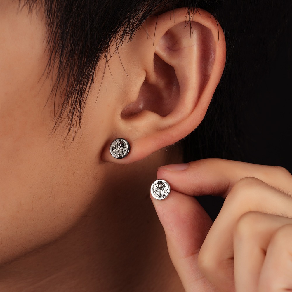 Body Jewelry Indian - ต่างหูรูปนกอินเดียนอีเกิล 1 คู่ สำหรับผู้ชาย สไตล์เรโทรและมีเอกลักษณ์ ต่างหูรูปพระอาทิตย์สำหรับผู้หญิง