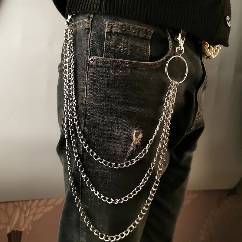 Body Jewelry Waist - เข็มขัดโลหะแบบโซ่สไตล์พังก์ พร้อมห่วงคล้องกระเป๋า เครื่องประดับฮิปฮอปแฟชั่นสำหรับผู้ชายและผู้หญิง เครื่องประดับเสริมใหม่
