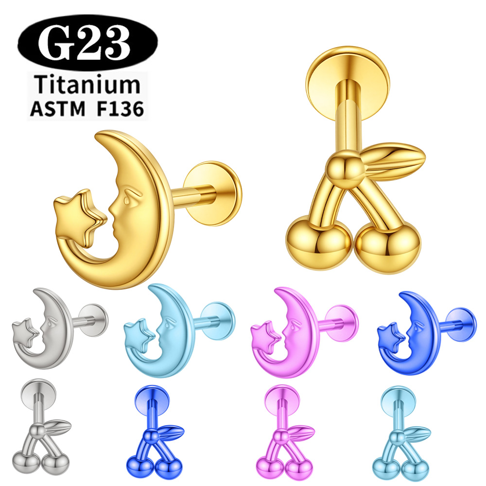 Body Jewelry Implant Grade Titanium - ต่างหูไทเทเนียมเกรด ASTM F136 สำหรับเจาะหู ริมฝีปาก จมูก