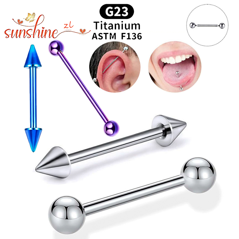 Body Jewelry Implant Grade Titanium - ไทเทเนียมเกรดสำหรับฝังในร่างกาย ASTM F136 แบบเกลียวใน ทรงตรง สำหรับเจาะลิ้น