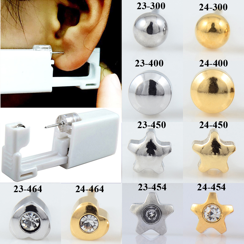 Body Jewelry Display Case - ชุด tindik telinga เจาะหูแบบใช้แล้วทิ้งปลอดภัย24ชิ้น/กล่องอุปกรณ์เจาะหูทำจากเหล็ก316L ปลอดเชื้อเครื่องมือเจาะต่างหูเครื่องประดับ