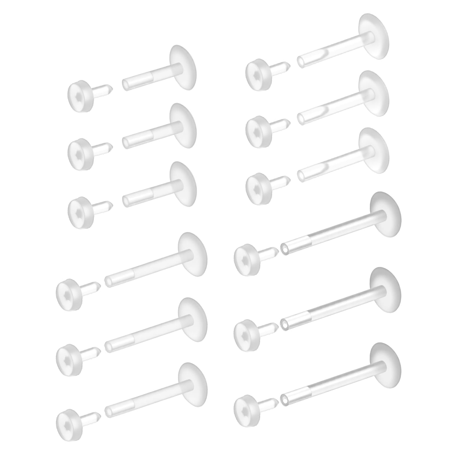 Flat Back Labret Stud - 12 ชิ้นแบนกลับชัดเจนต่างหูสำหรับกีฬาอะคริลิกเครื่องประดับ Labret ชัดเจนจมูกต่างหูกระดูกอ่อน Tragus Conch