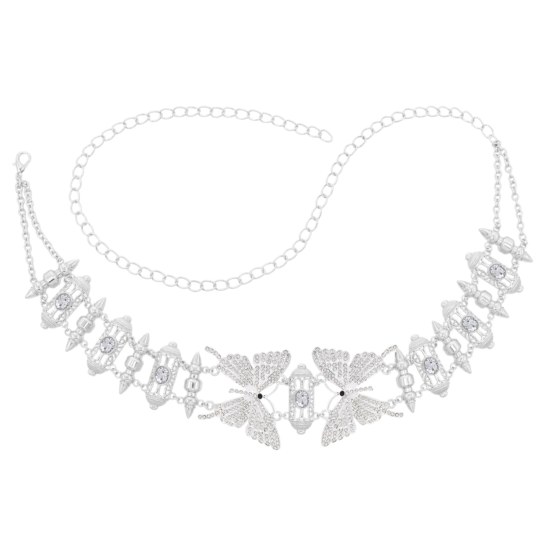 Body Jewelry Indian - แฟชั่นผีเสื้อเอว Belly Chains อุปกรณ์เสริมใหม่ Golden Silvery