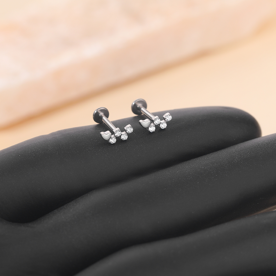 1ชิ้นต่างหูหมุดเกลียวทรงกระบอก - Flat Back Labret Stud บทวิจารณ์และราคา