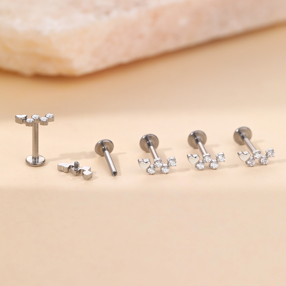1ชิ้นต่างหูหมุดเกลียวทรงกระบอก - Flat Back Labret Stud บทวิจารณ์และราคา