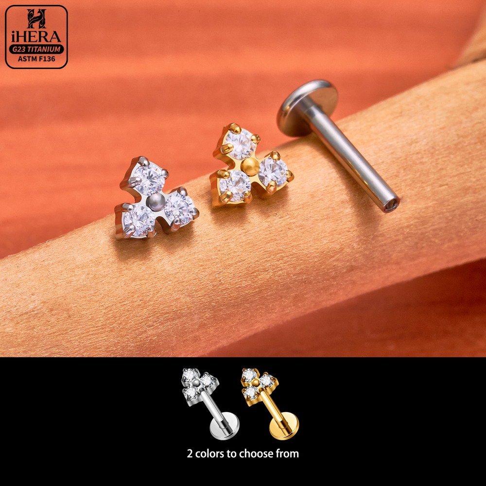 จิวเจาะริมฝีปาก/หู/กระดูกอ่อนร - Flat Back Labret Stud บทวิจารณ์และราคา