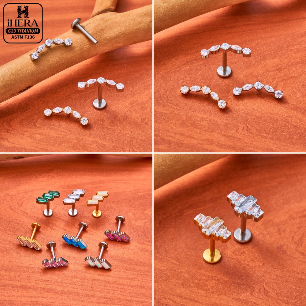 เครื่องประดับเจาะหูไทเทเนียม A - Flat Back Labret Stud บทวิจารณ์และราคา
