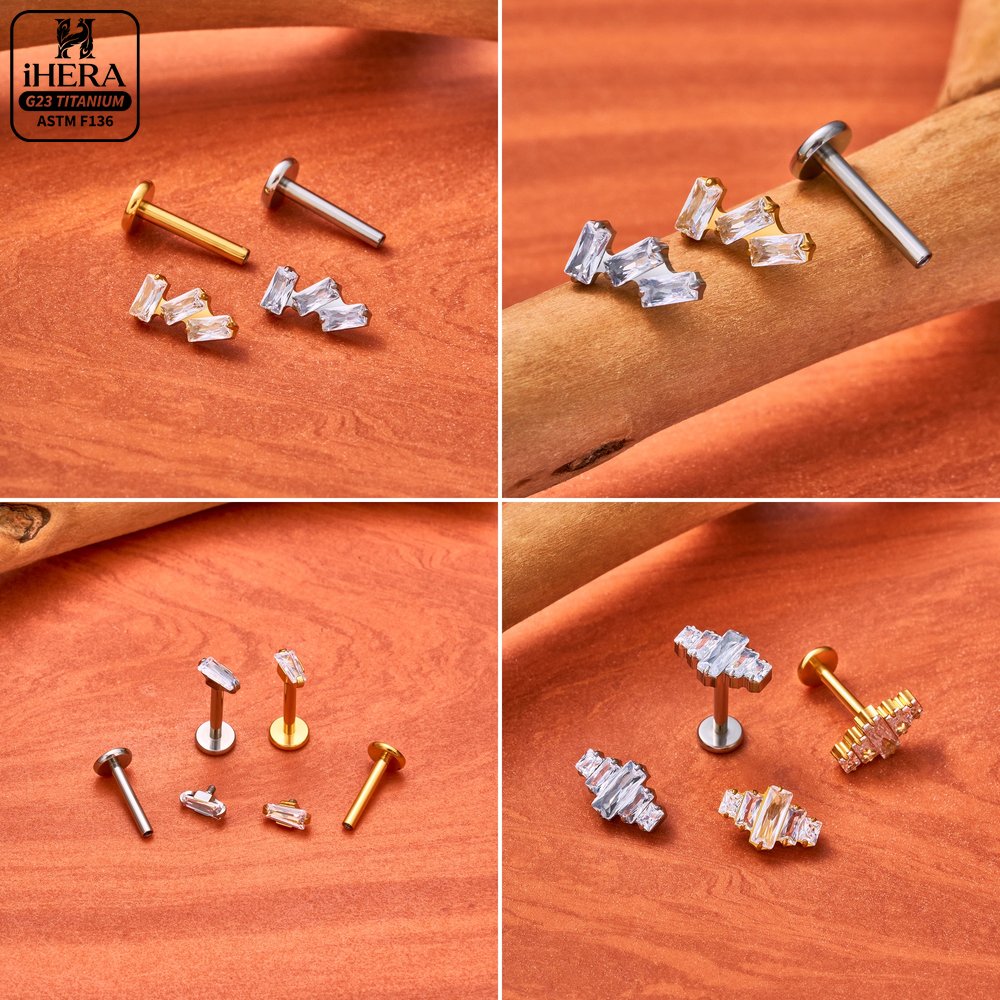 เครื่องประดับเจาะหูไทเทเนียม A - Flat Back Labret Stud บทวิจารณ์และราคา