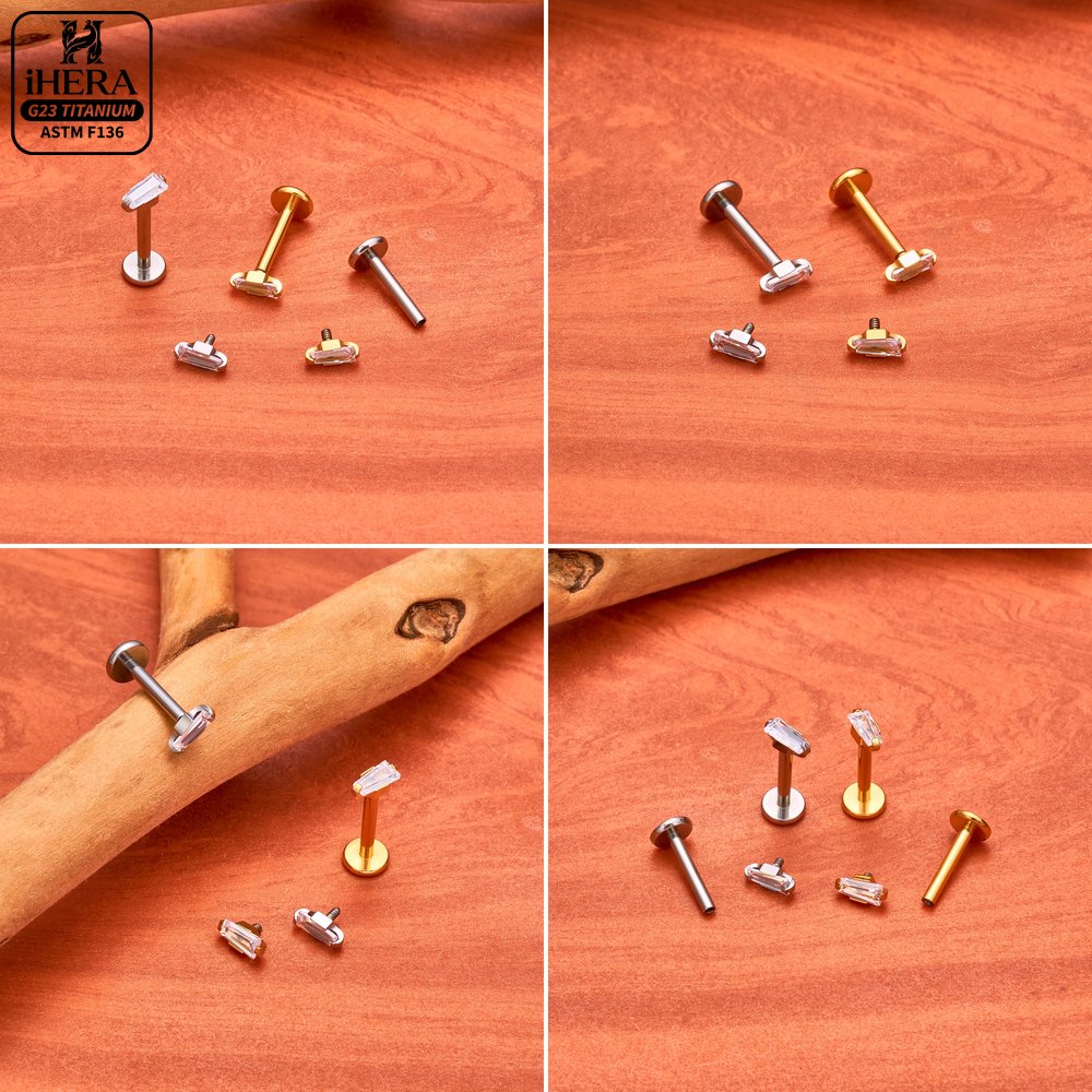 เครื่องประดับเจาะหูไทเทเนียม A - Flat Back Labret Stud บทวิจารณ์และราคา