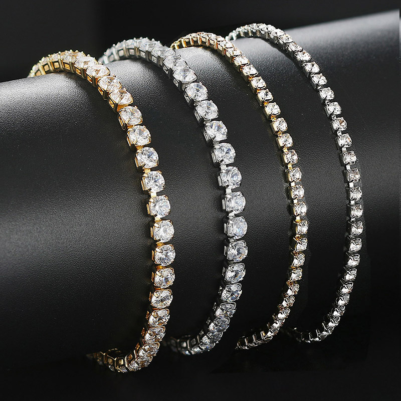 Iced Out Zircon เทนนิส Anklets - Body Jewelry Leg Chain บทวิจารณ์และราคา