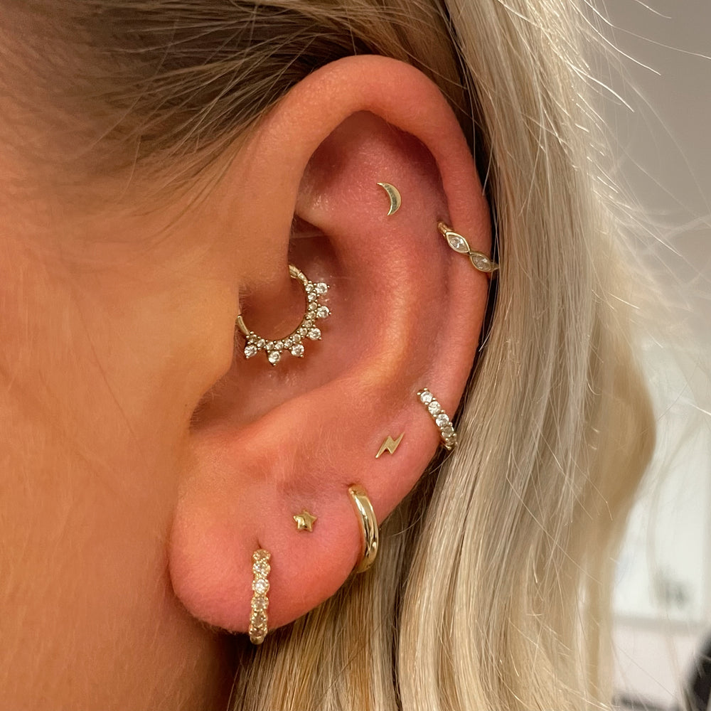 Star Moon กระดูกอ่อนต่างหูเกาห - Flat Back Labret Stud บทวิจารณ์และราคา