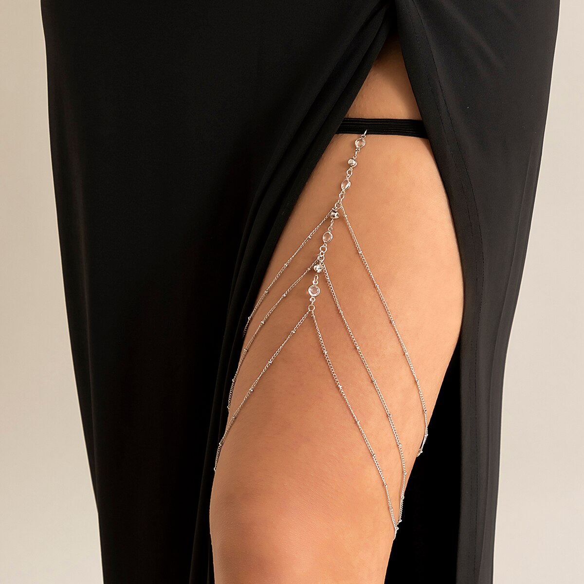 Boho แถบยืดหยุ่นคริสตัลขาต้นขา - Body Jewelry Leg Chain บทวิจารณ์และราคา