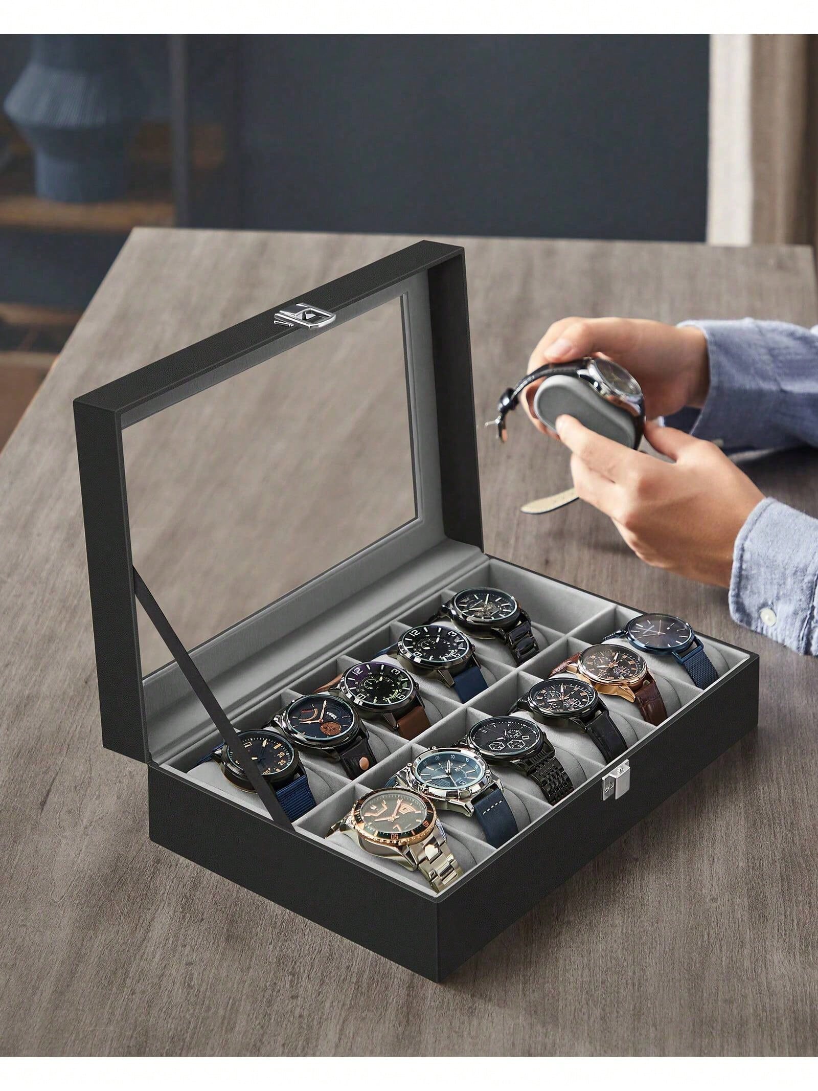 กล่องเก็บนาฬิกาแบบล็อคได้ 12 ช - Body Jewelry Organizer บทวิจารณ์และราคา