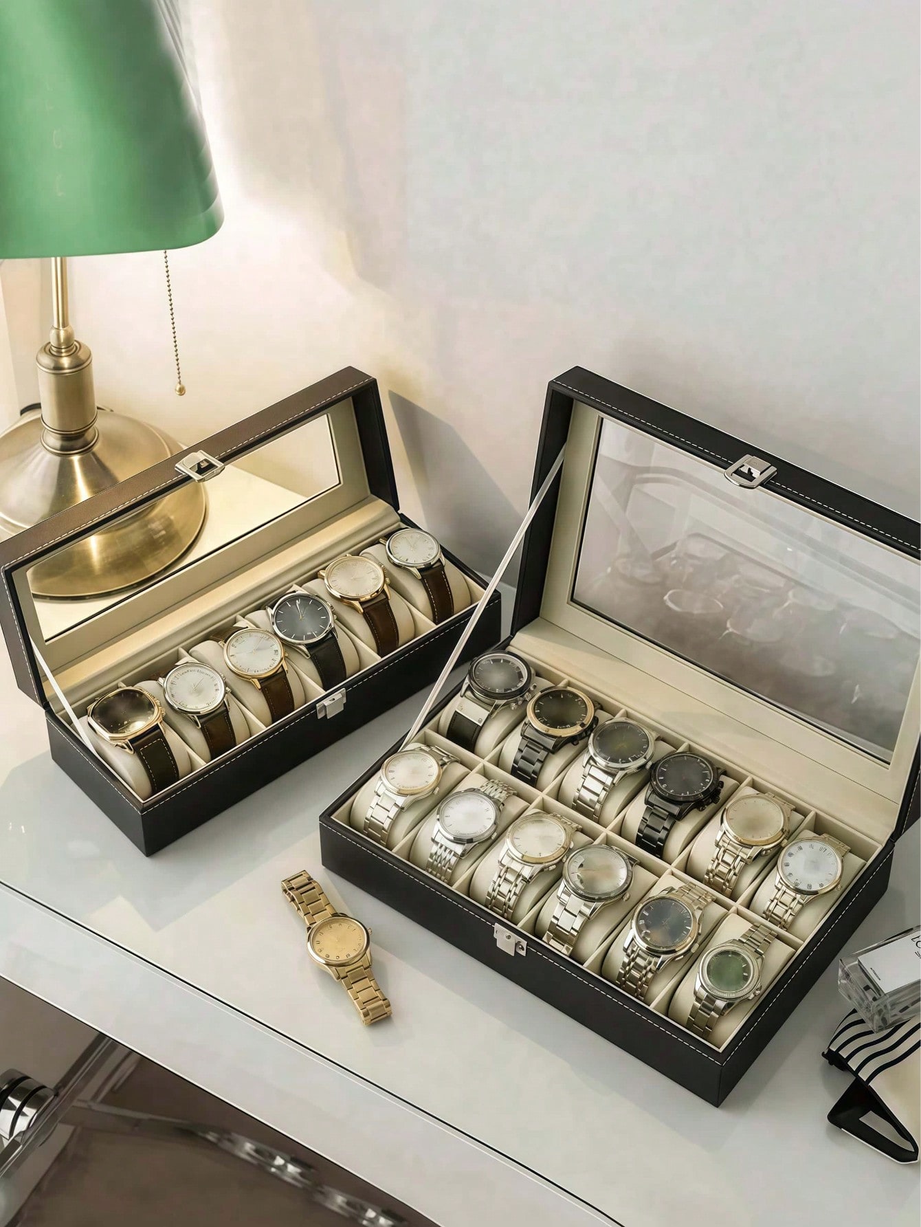 กล่องใส่นาฬิกาหนังพร้อมกุญแจล็ - Body Jewelry Organizer บทวิจารณ์และราคา
