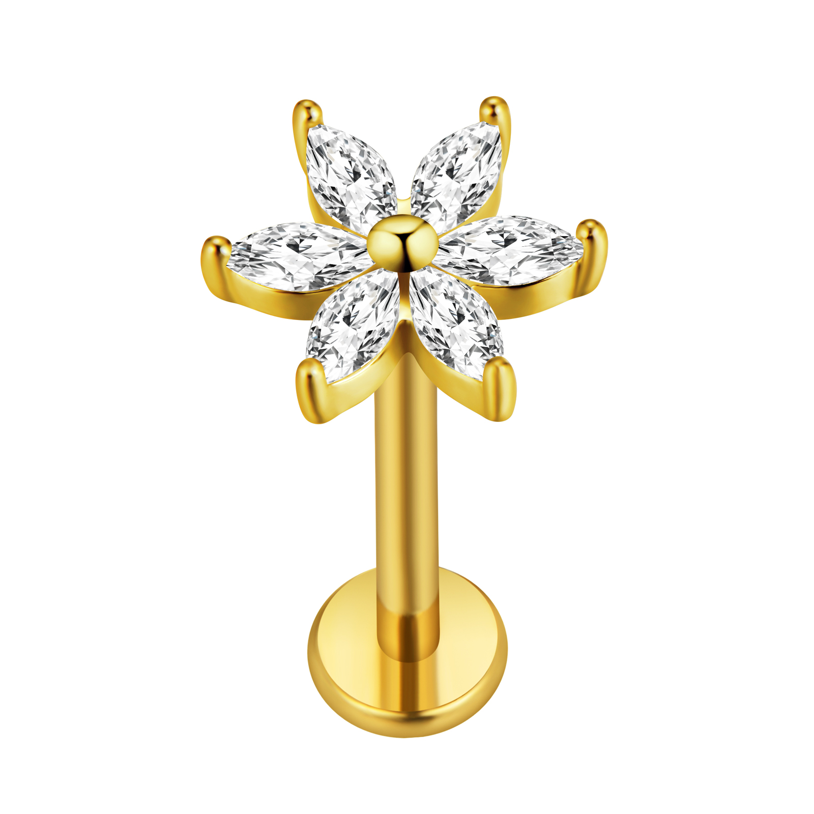 Maple Leaf Labret Piercing Sta - Flat Back Labret Stud บทวิจารณ์และราคา