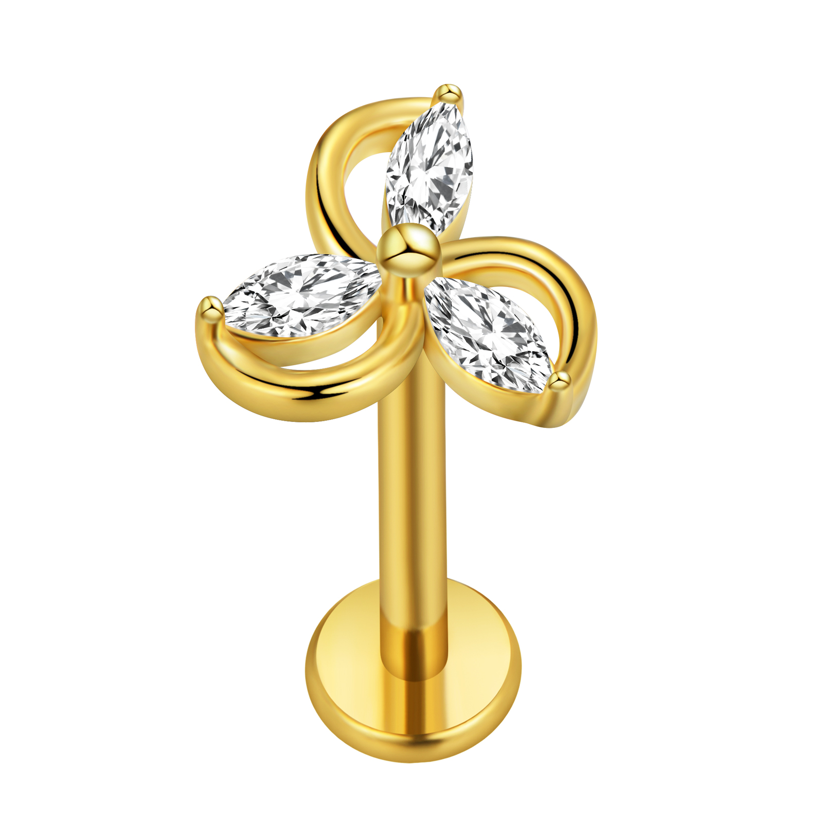 Maple Leaf Labret Piercing Sta - Flat Back Labret Stud บทวิจารณ์และราคา
