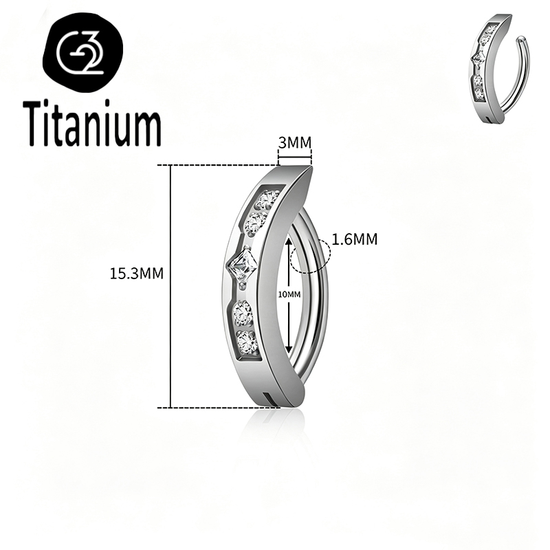แหวนเจาะสะดือ ไทเทเนียมเกรด AS - Body Jewelry Implant Grade Titanium บทวิจารณ์และราคา