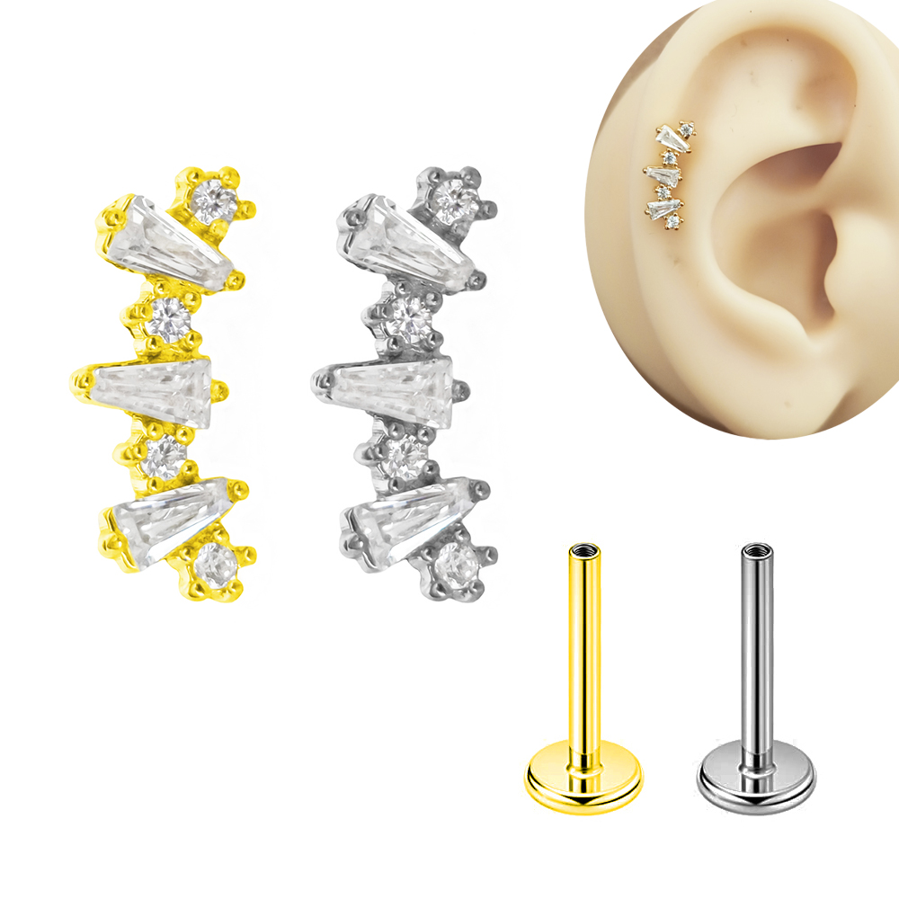 เพชรสังเคราะห์เกลียวภายใน labr - Flat Back Labret Stud บทวิจารณ์และราคา