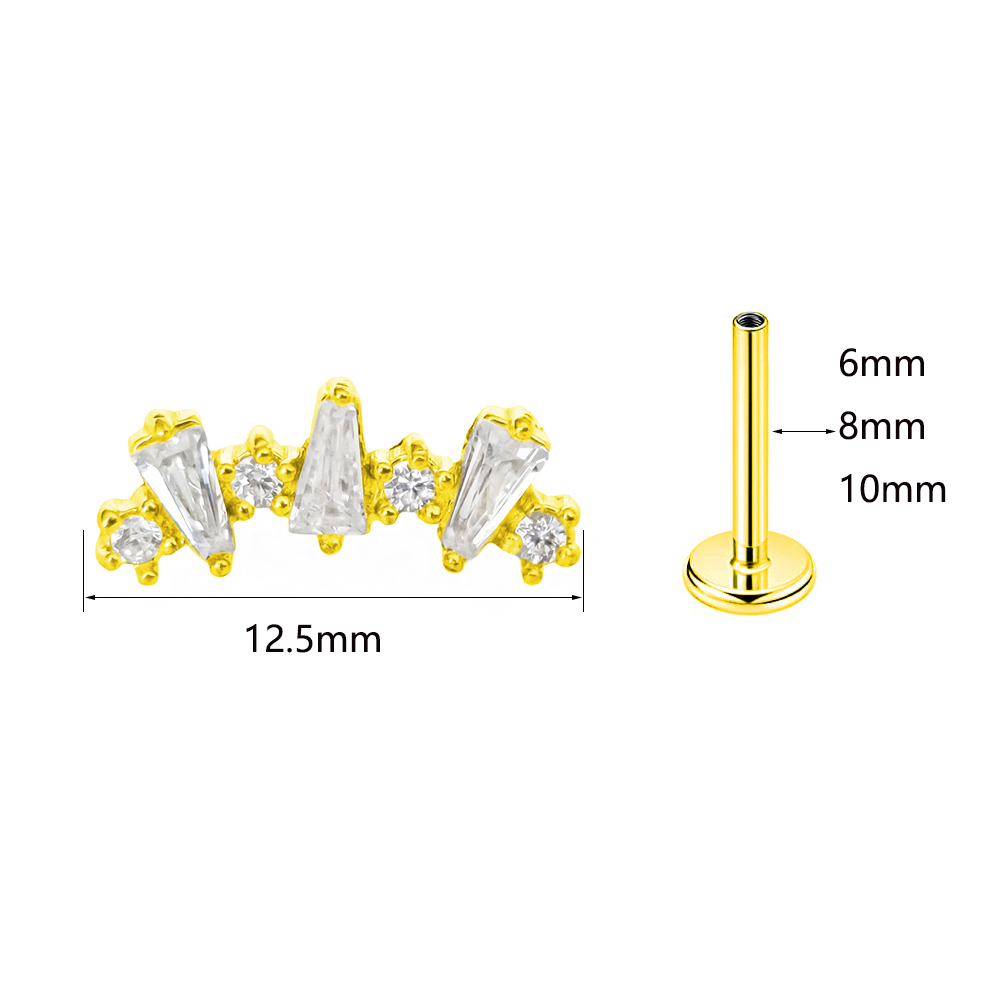 เพชรสังเคราะห์เกลียวภายใน labr - Flat Back Labret Stud บทวิจารณ์และราคา
