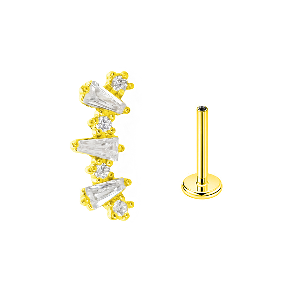 เพชรสังเคราะห์เกลียวภายใน labr - Flat Back Labret Stud บทวิจารณ์และราคา