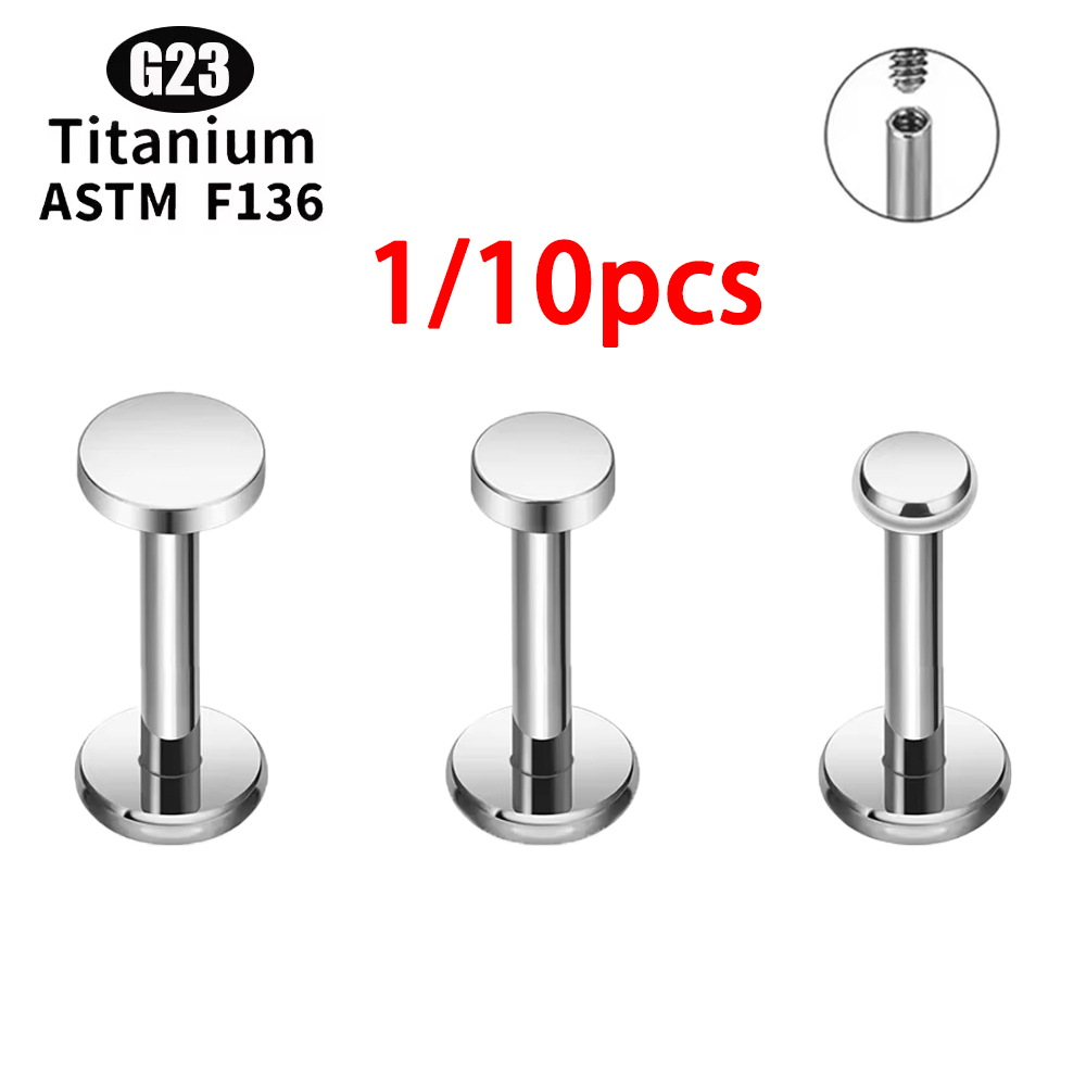 ASTM F136 ไทเทเนียมวงกลม Dot F - Flat Back Labret Stud บทวิจารณ์และราคา