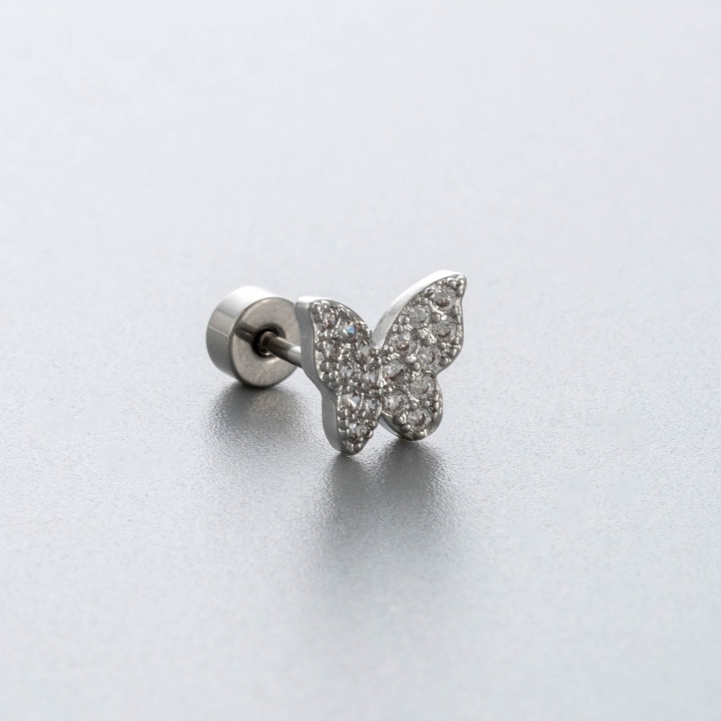 ต่างหูไทเทเนียม G23 รูปหัวใจแบ - Flat Back Labret Stud บทวิจารณ์และราคา
