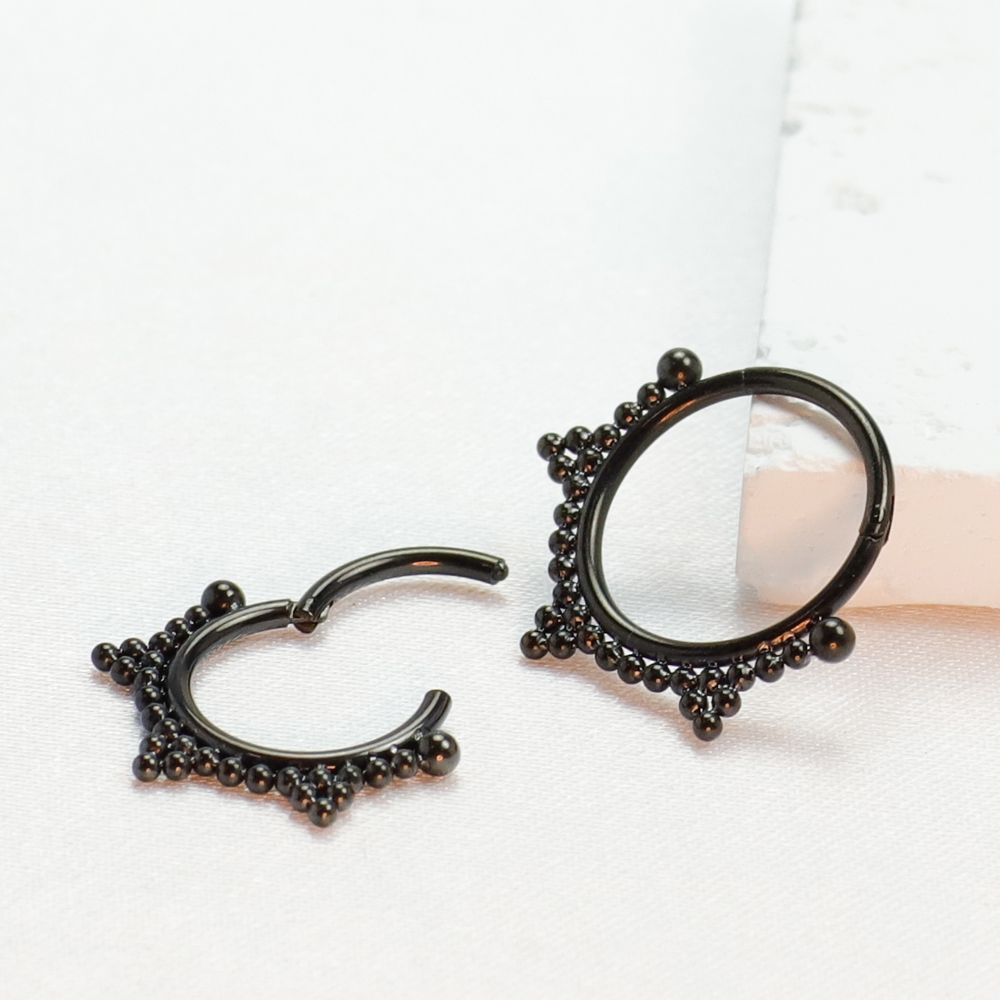 F136 ไทเทเนียมเจาะแหวนจมูกสีดํ - Body Jewelry Implant Grade Titanium บทวิจารณ์และราคา