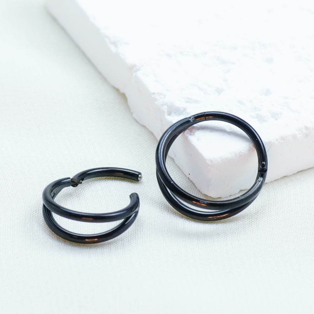 F136 ไทเทเนียมเจาะแหวนจมูกสีดํ - Body Jewelry Implant Grade Titanium บทวิจารณ์และราคา