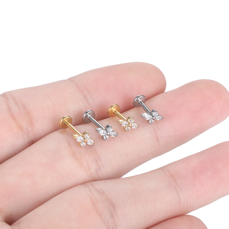 เครื่องประดับเจาะหูไทเทเนียม G - Flat Back Labret Stud บทวิจารณ์และราคา