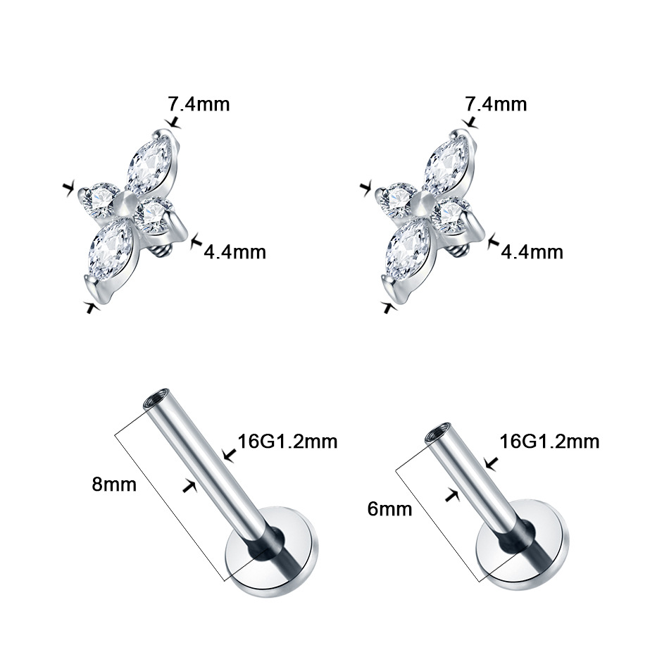 เครื่องประดับเจาะหูไทเทเนียม G - Flat Back Labret Stud บทวิจารณ์และราคา