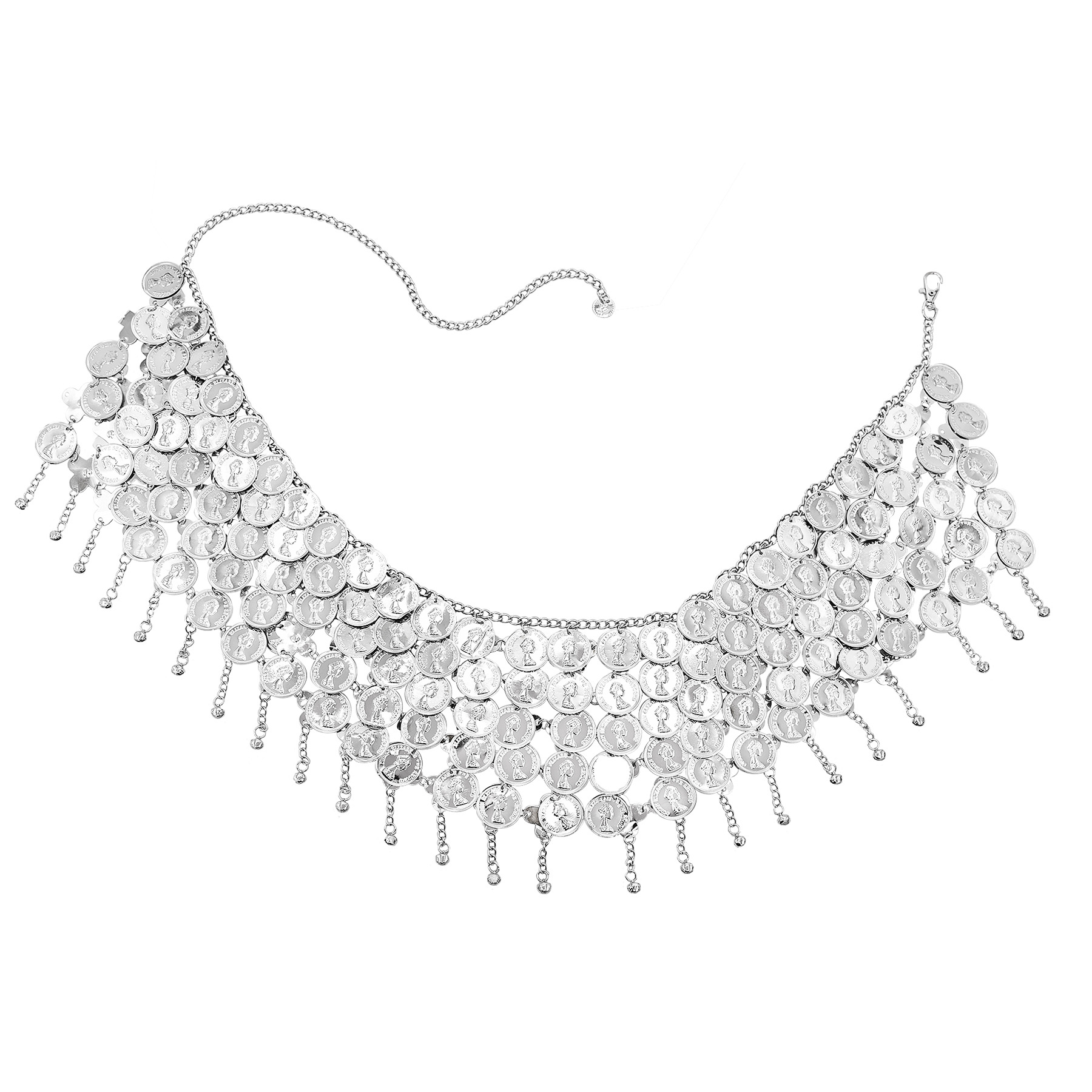 ระฆังสีเงินยาวพู่เหรียญรูปแบบเ - Body Jewelry Indian บทวิจารณ์และราคา