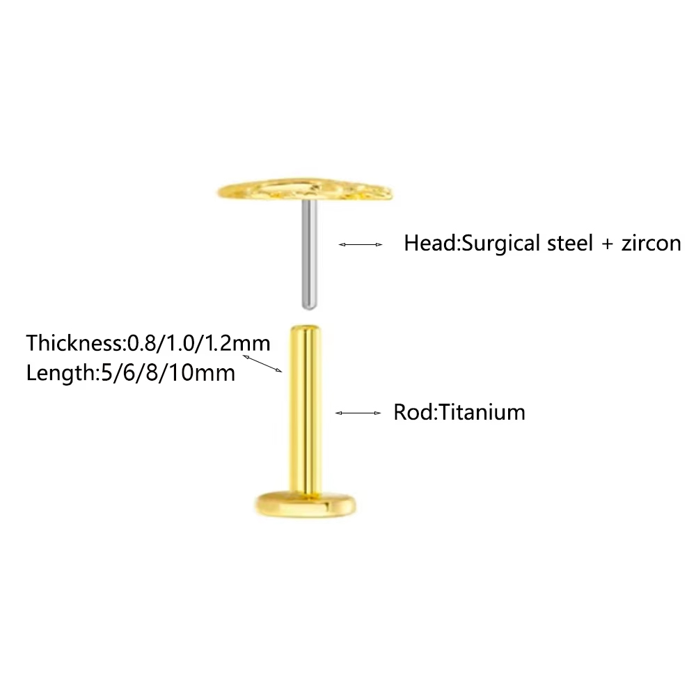 ต่างหูแบบเจาะรูปหัวใจผีเสื้อ 1 - Flat Back Labret Stud บทวิจารณ์และราคา