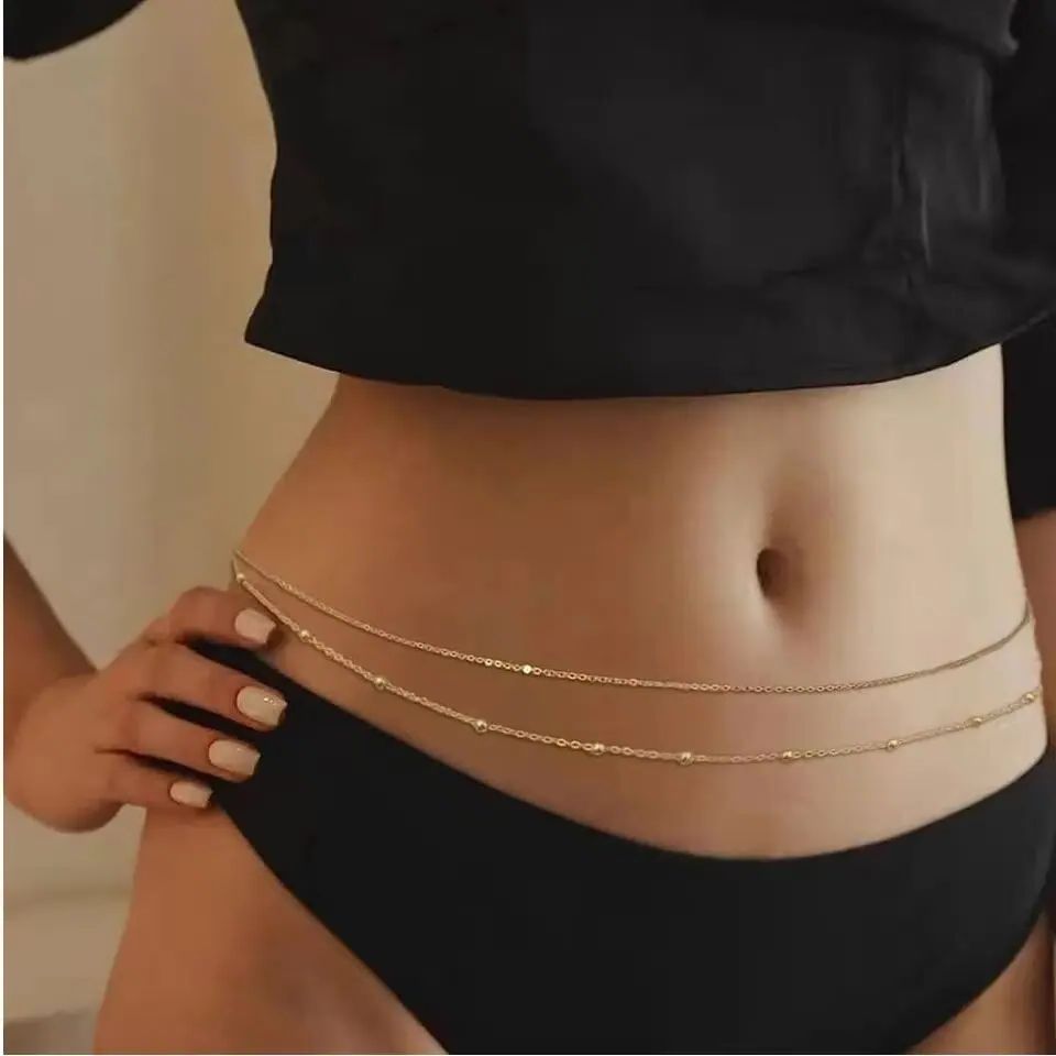 HipHop คู่ชั้น Belly Chains สํ - Body Jewelry In Bulk บทวิจารณ์และราคา