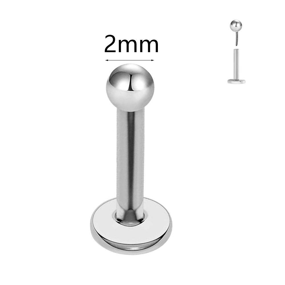 ASTM F136 G23 ไทเทเนียม Ball T - Flat Back Labret Stud บทวิจารณ์และราคา