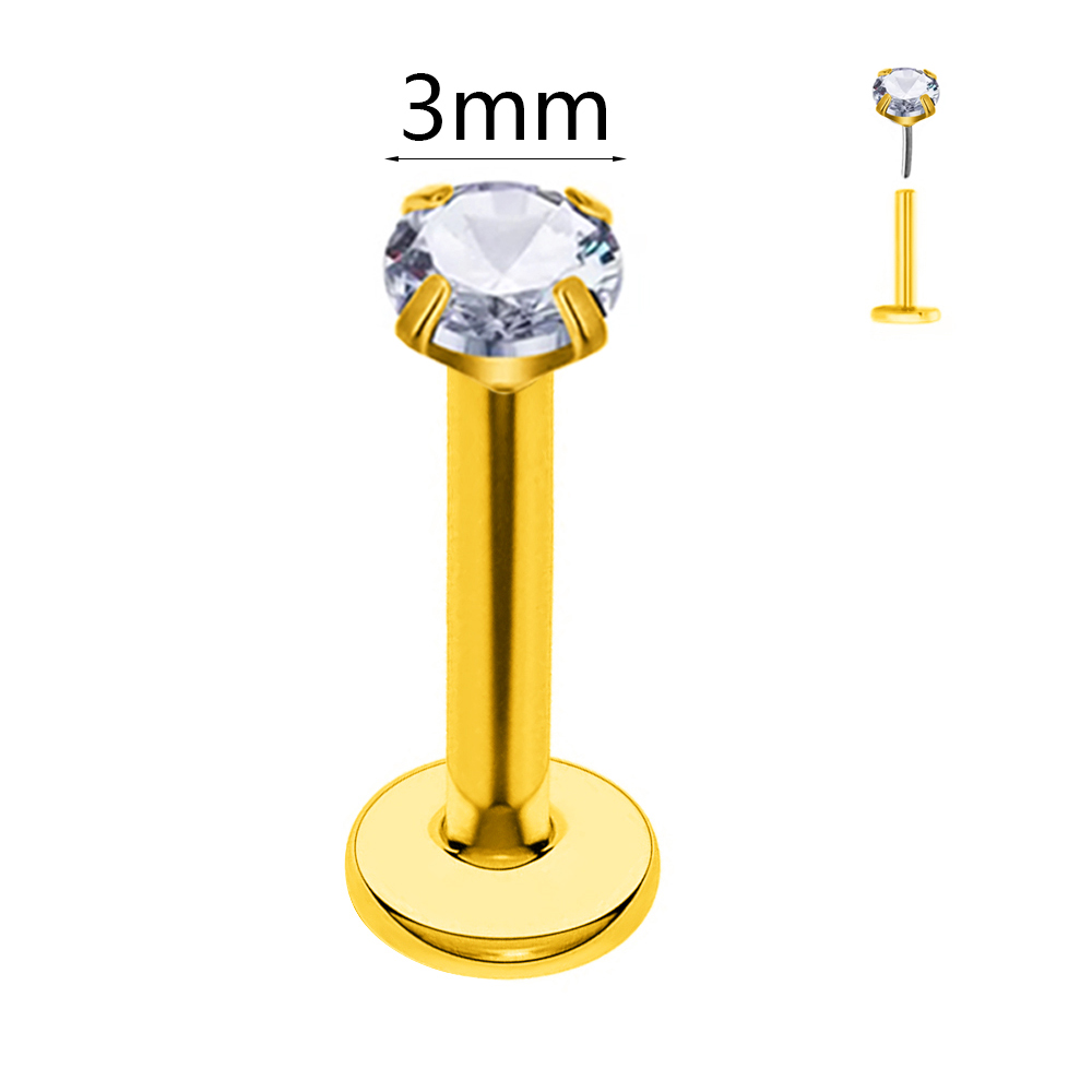 ASTM F136 G23 ไทเทเนียม Ball T - Flat Back Labret Stud บทวิจารณ์และราคา